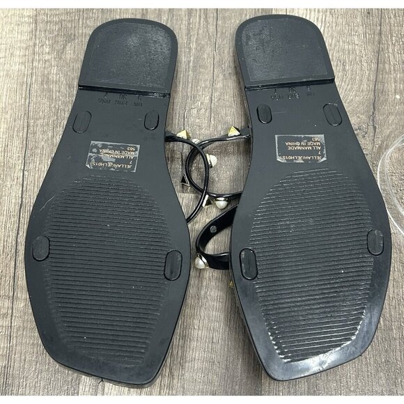 Steve Madden Jellah sandals size 7 Black Rhinestone Pearl Studded Jelly Slide - Picture 7 of 9